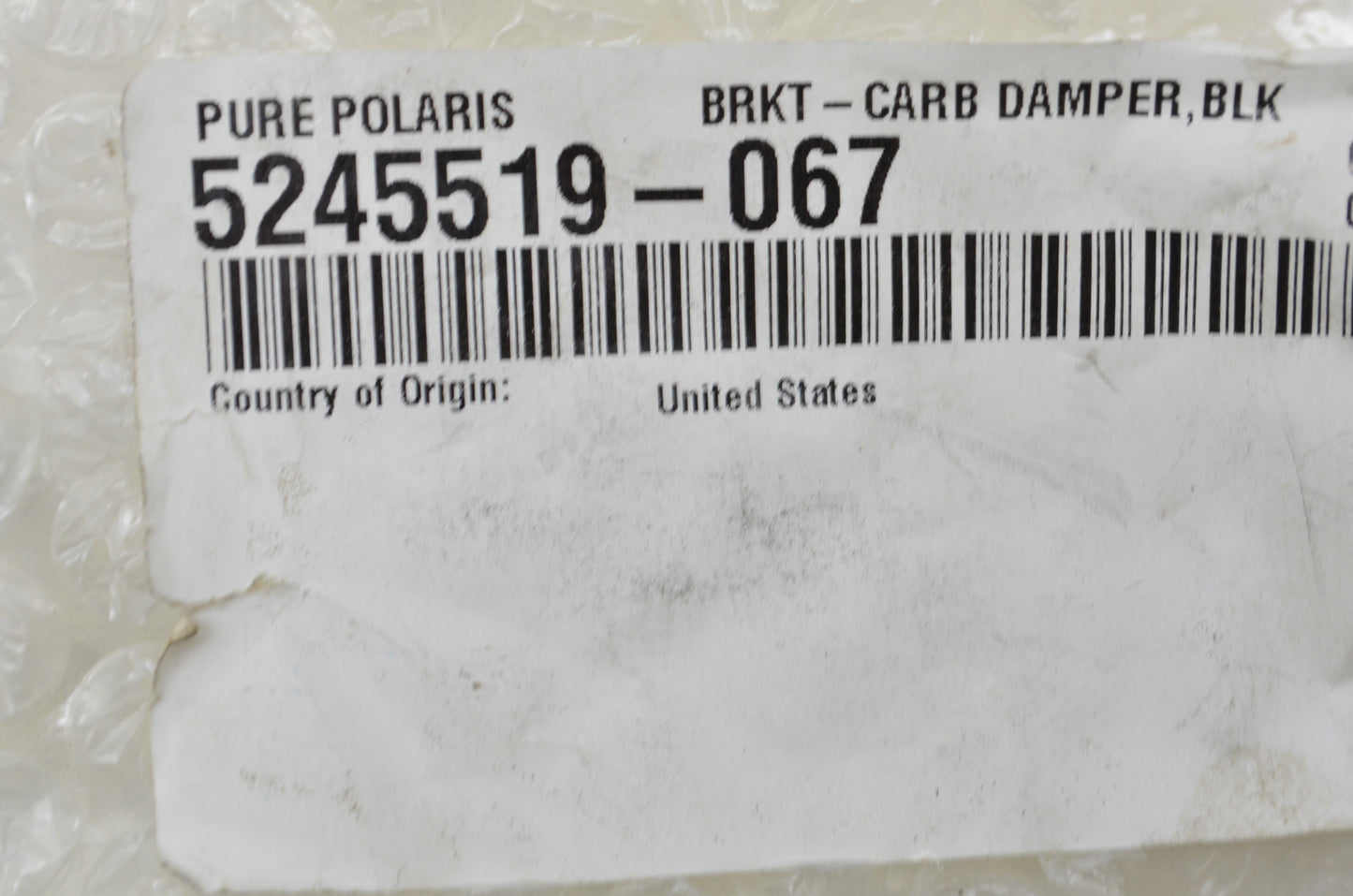 OEM Polaris 5245519-067 Black Carburetor Damper Bracket NOS