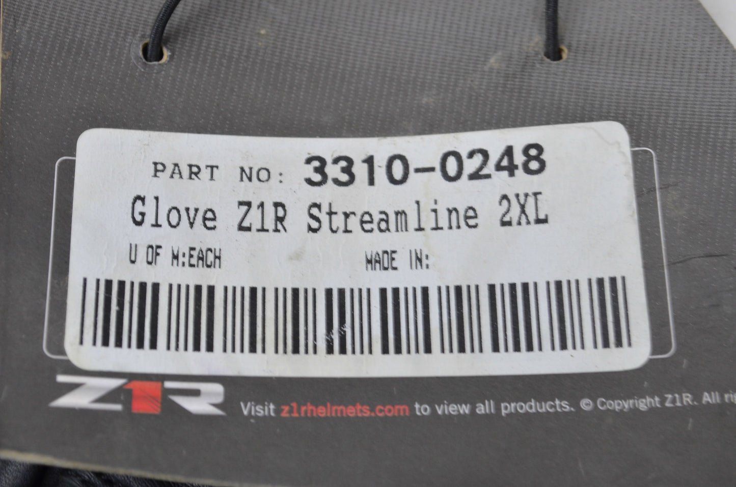 Z1R 3310-0248 2XL Streamline Gloves NOS