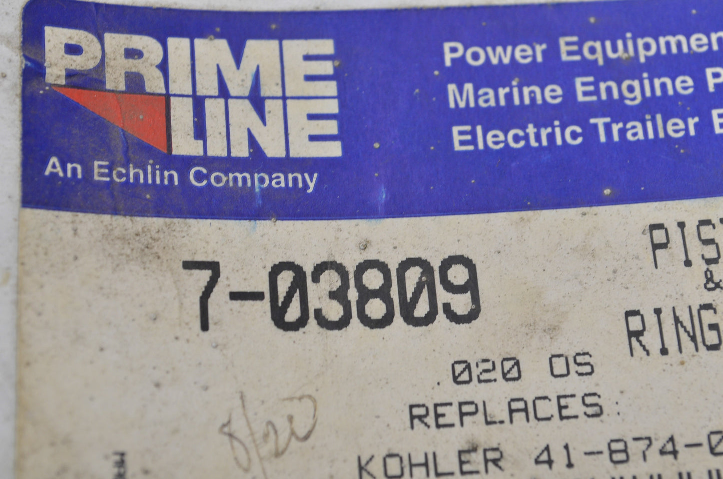 Prime Line 7-03809, 41-874-08 Piston Kit NOS