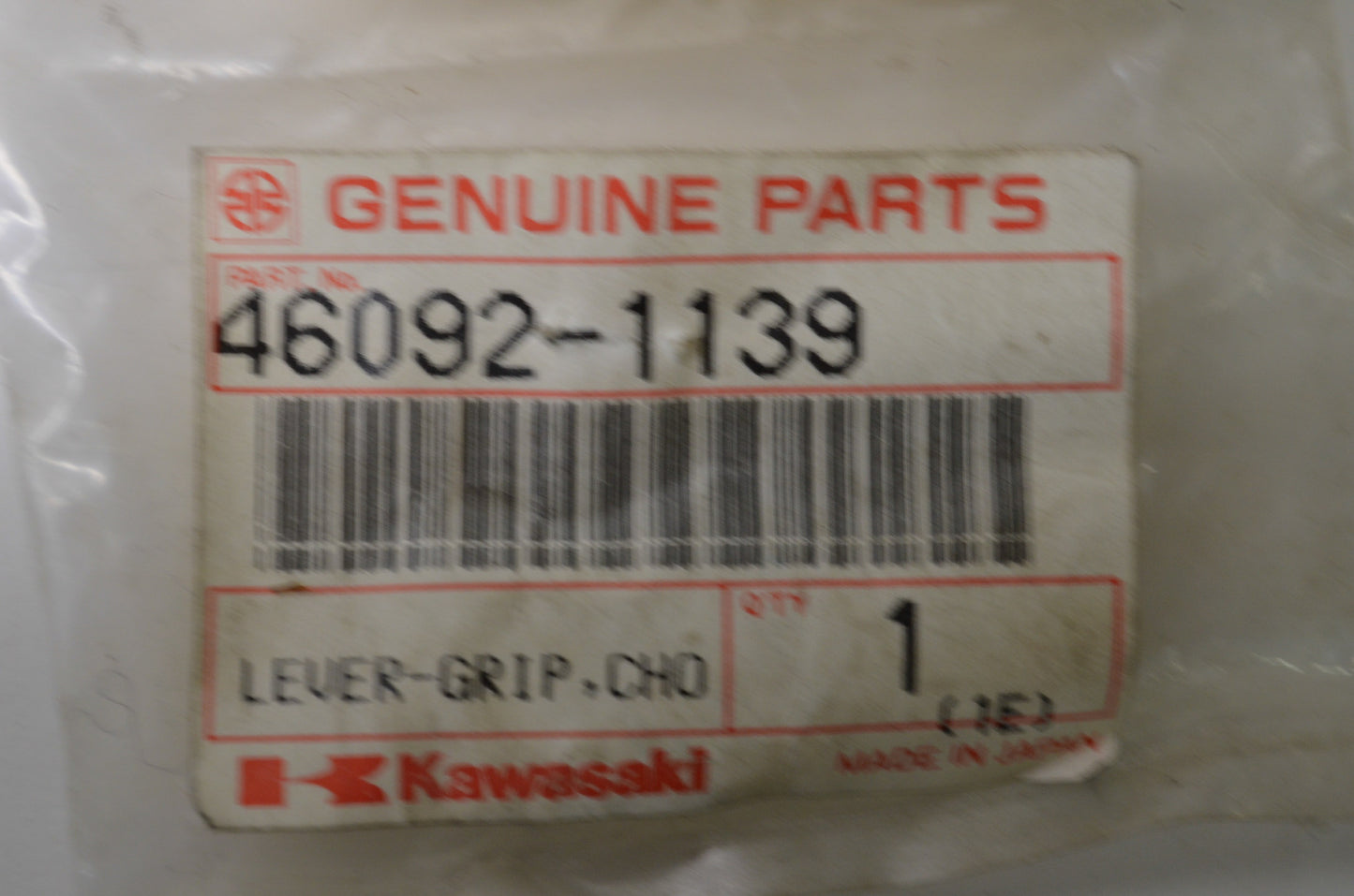 OEM Kawasaki 46092-1139 Choke Lever Grip NOS