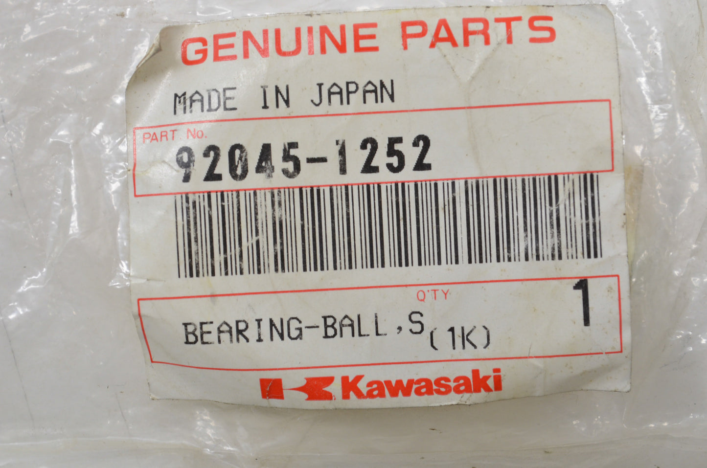 OEM Kawasaki 92045-1252 Ball Bearing SX04A29C NOS