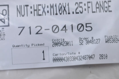 New MTD Hex Flange Nut M10X1.25 NOS