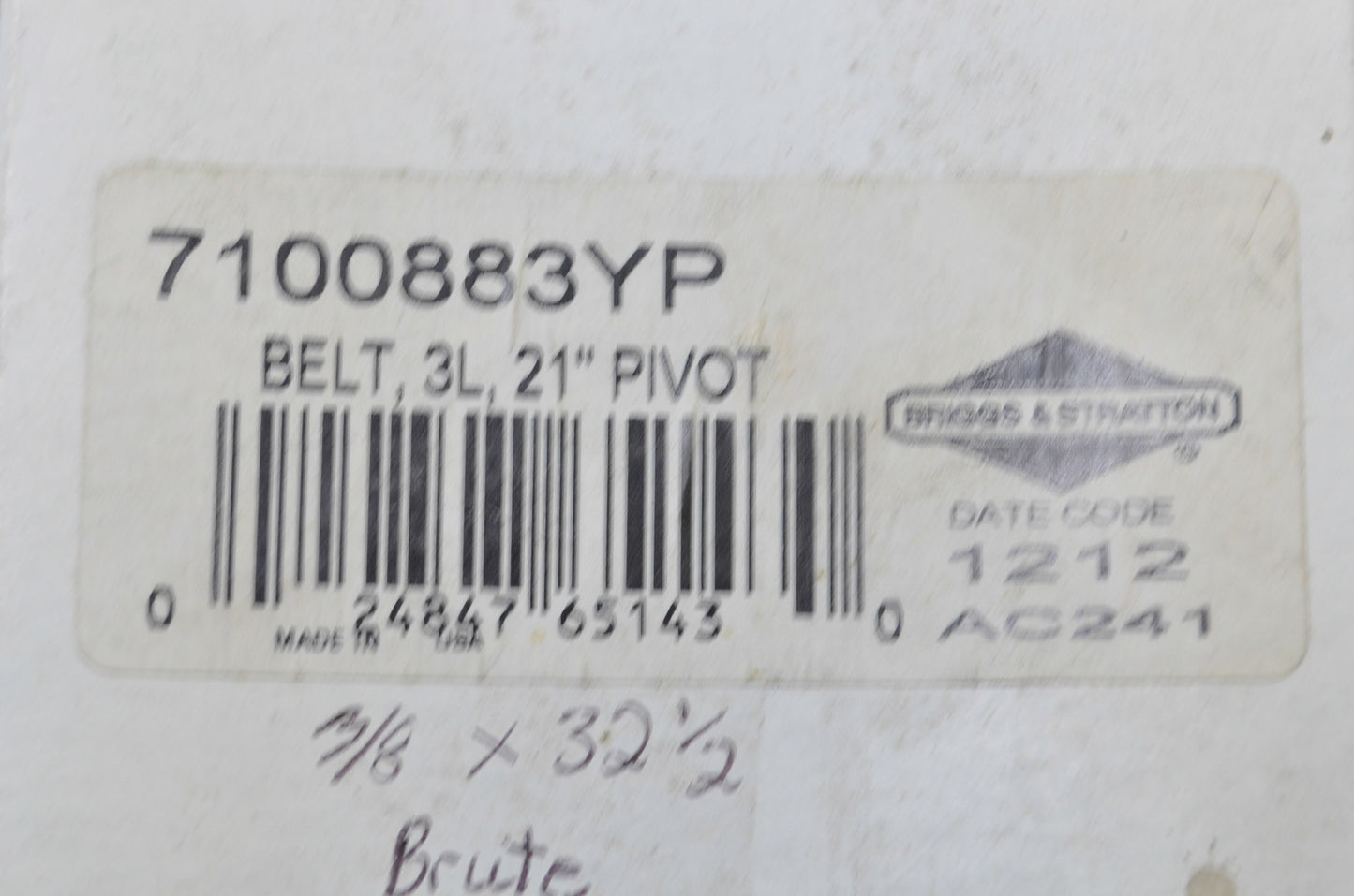 New OEM Briggs & Stratton Belt NOS