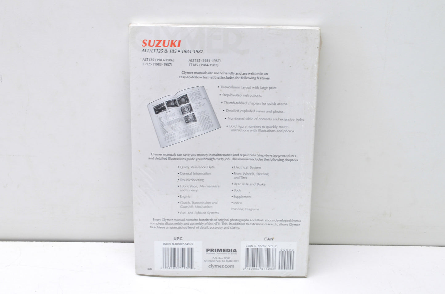 New Clymer Suzuki ALT/LT 125& 185 1983-1987 Service Repair Maintenance Manual NO