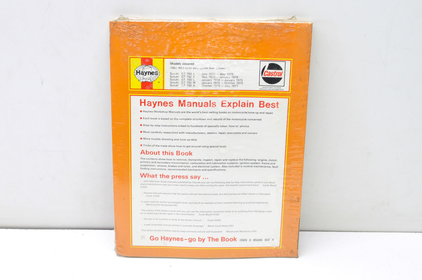 New Haynes Suzuki GT 750 3 Cylinder Models 738cc 1971-1977 Owner's Workshop Manu