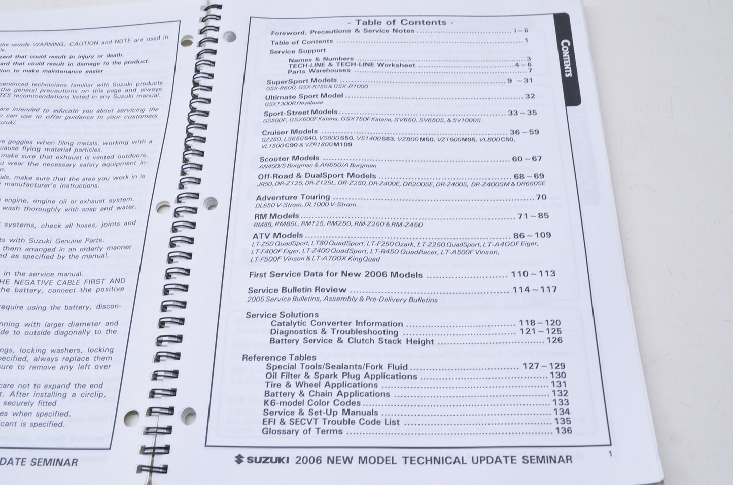 OEM Suzuki 99923-15206 2006 New Model Technical Update Manual