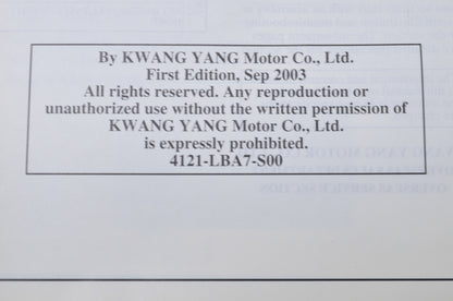 Kymco Mongoose 250 Service Manual