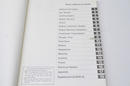OEM Kawasaki 99924-1077-51 Service Manual Supplement ZL900/1000