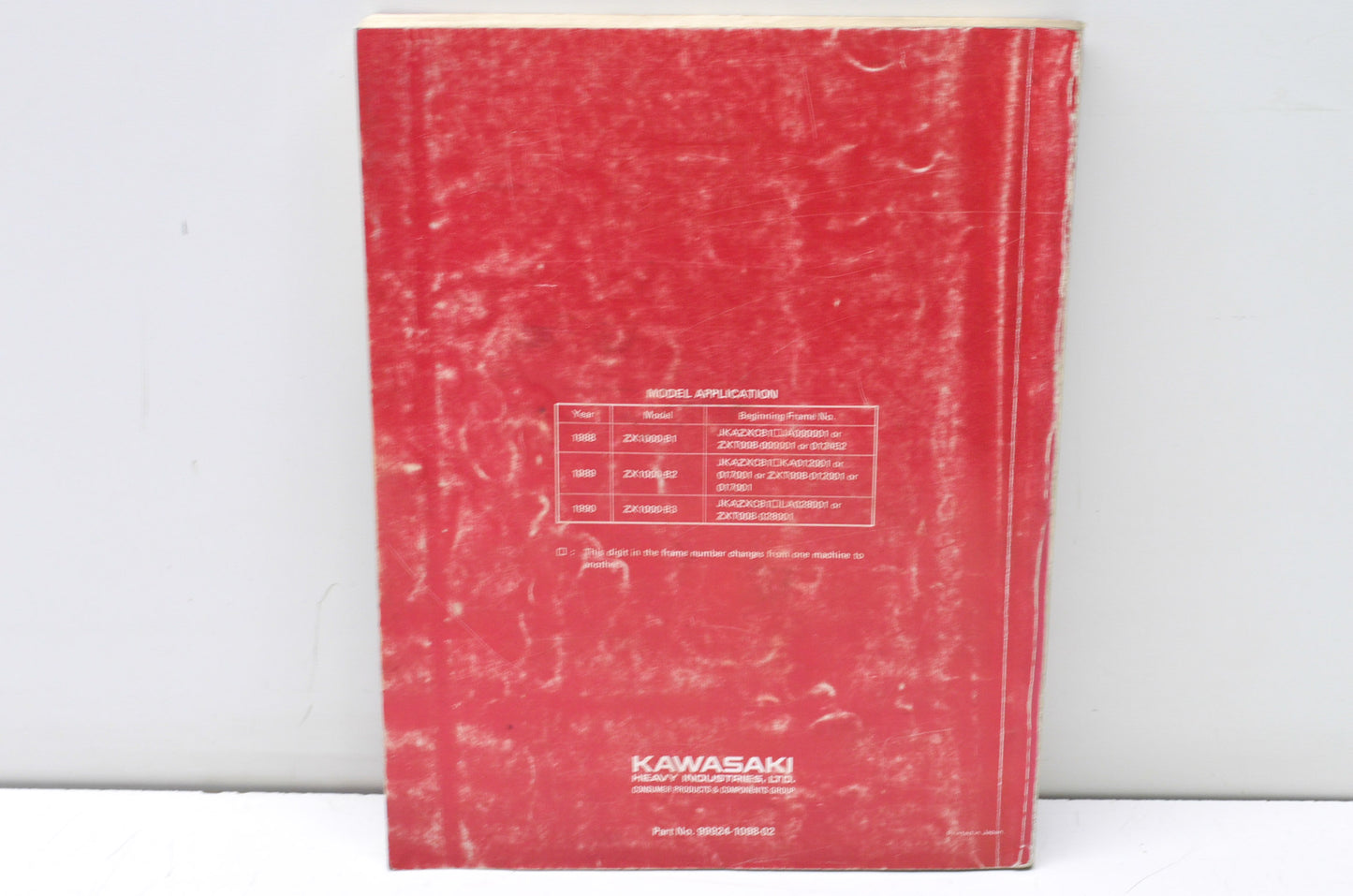 OEM Kawasaki 99924-1098-02 Service Manual ZX1000B