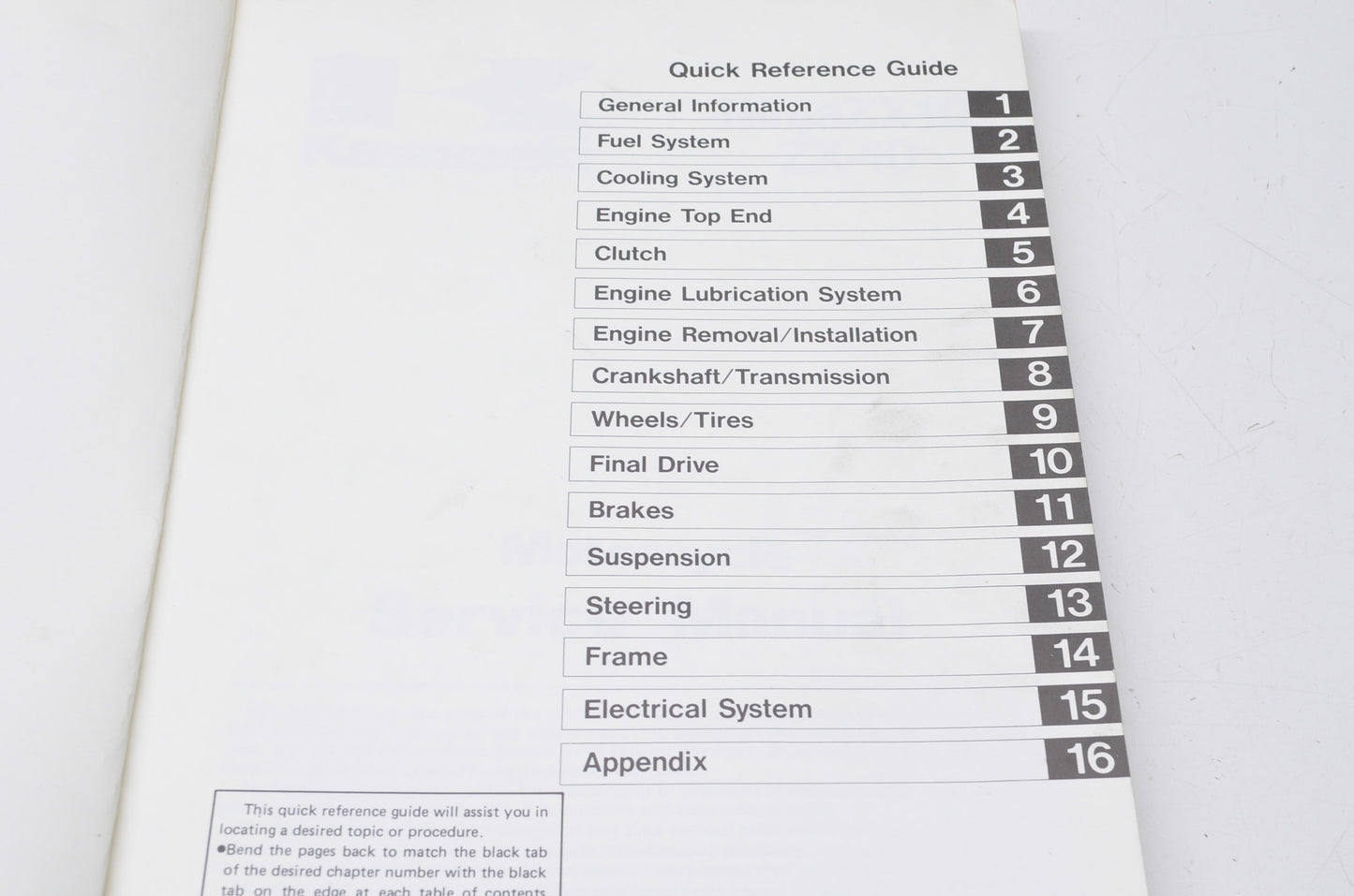 OEM Kawasaki 99924-1098-02 Service Manual ZX1000B