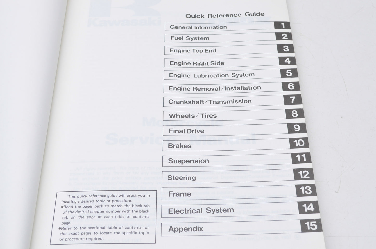 OEM Kawasaki KD80X Motorcycle Service Manual