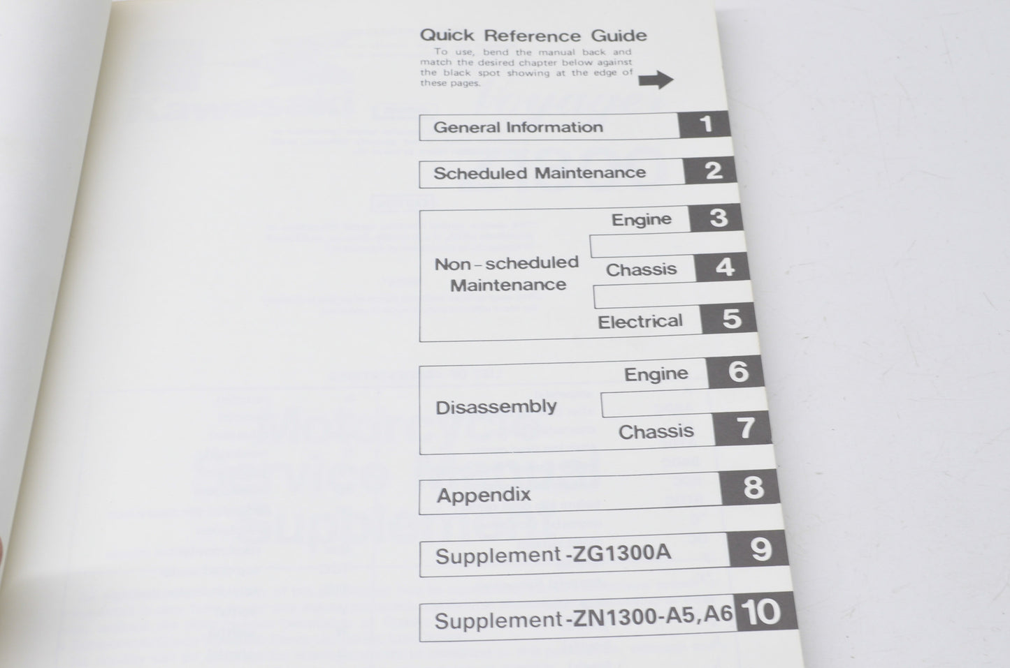OEM Kawasaki 99924-1037-03 Service Manual Supplement ZN1300