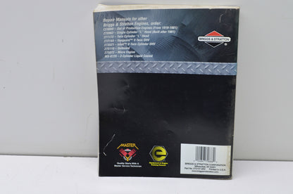 OEM Briggs & Stratton 272147-4/02 Single Cylinder OHV Repair Manual