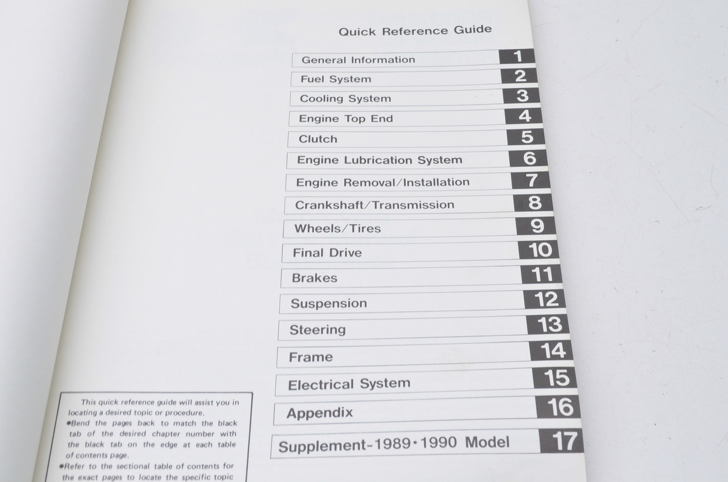 OEM Kawasaki 99924-1081-52 Service Manual Supplement ZX600C
