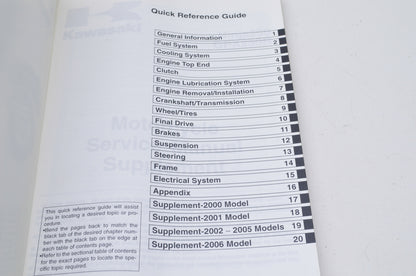 OEM Kawasaki 99924-1109-64 Service Manual Supplement EX250F