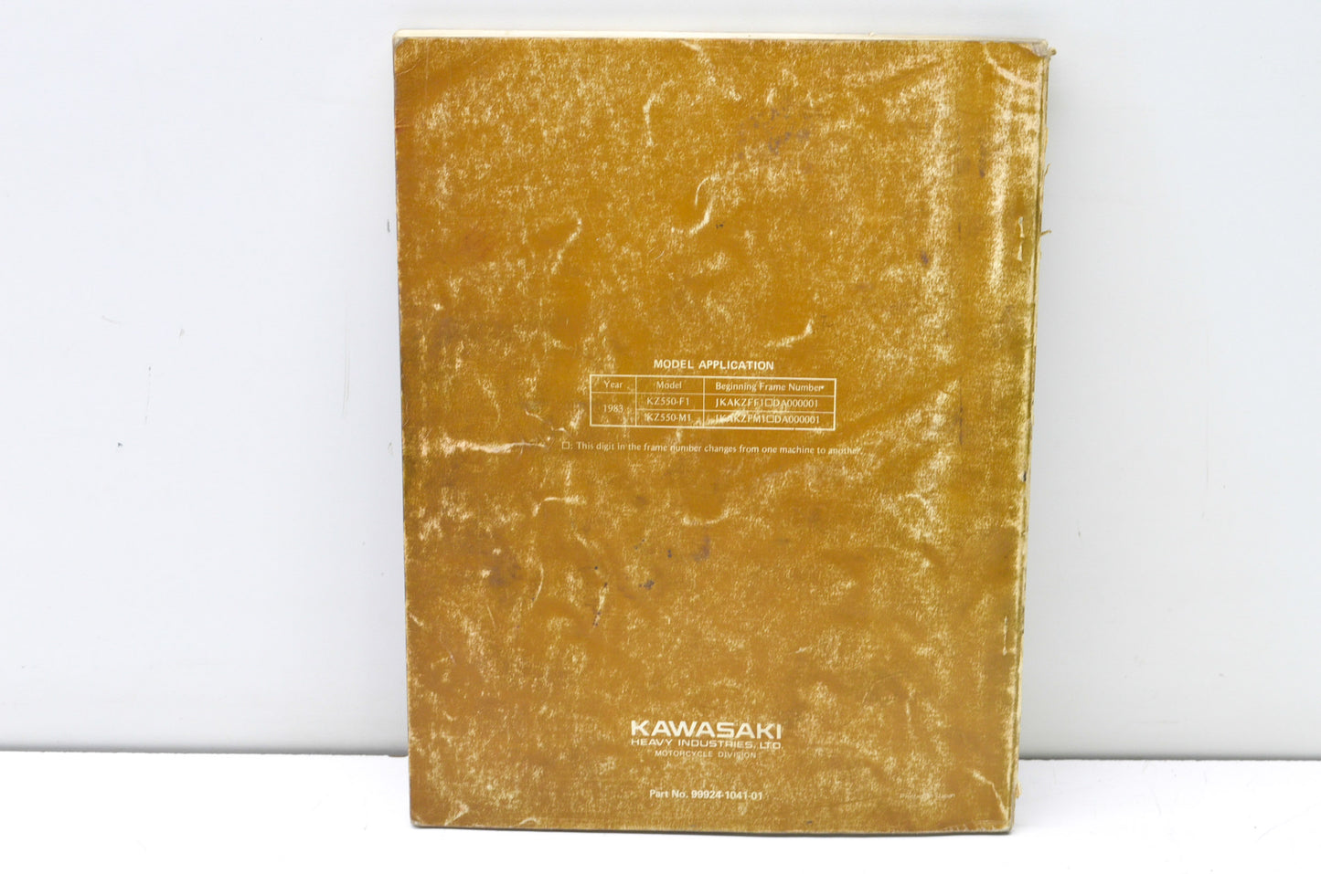 OEM Kawasaki 99924-1041-01 Service Manual KZ550F