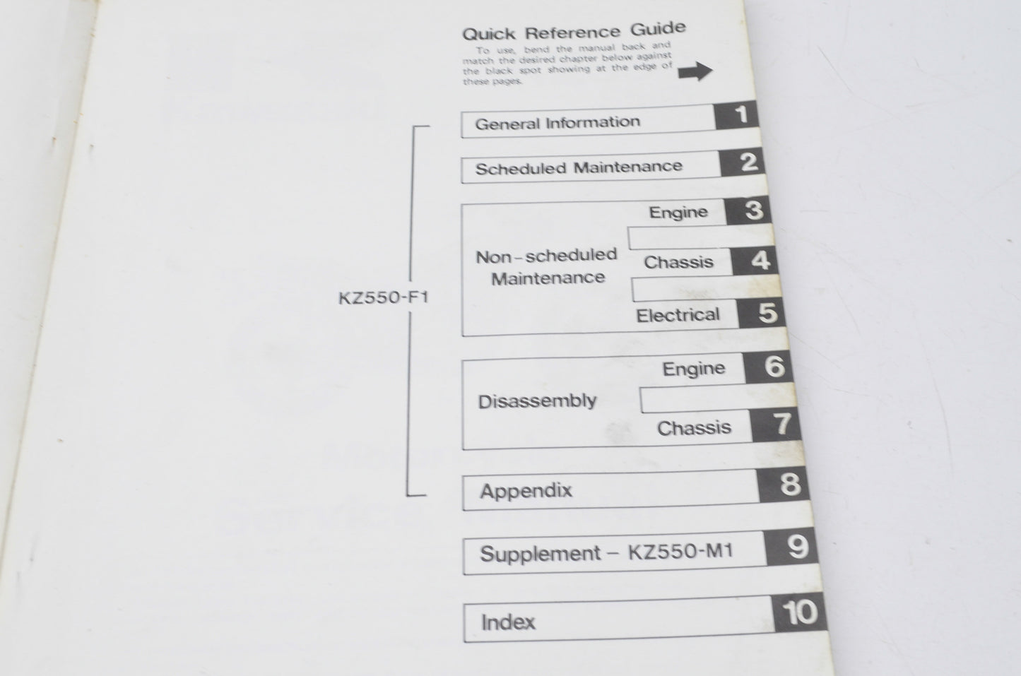 OEM Kawasaki 99924-1041-01 Service Manual KZ550F