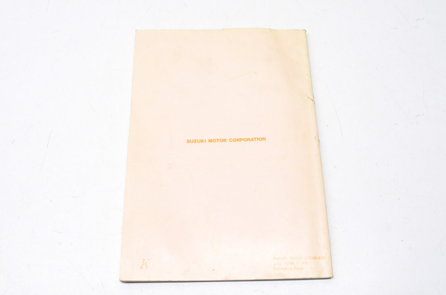 OEM Suzuki S99011-27C50-03A 1989 RM125 Owner's Maintenance Manual