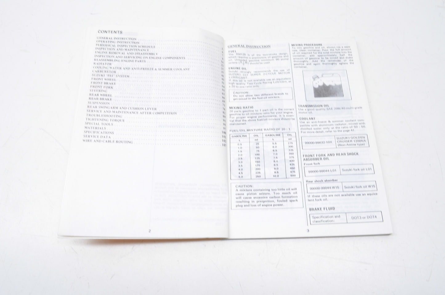 OEM Suzuki S99011-27C50-03A 1989 RM125 Owner's Maintenance Manual