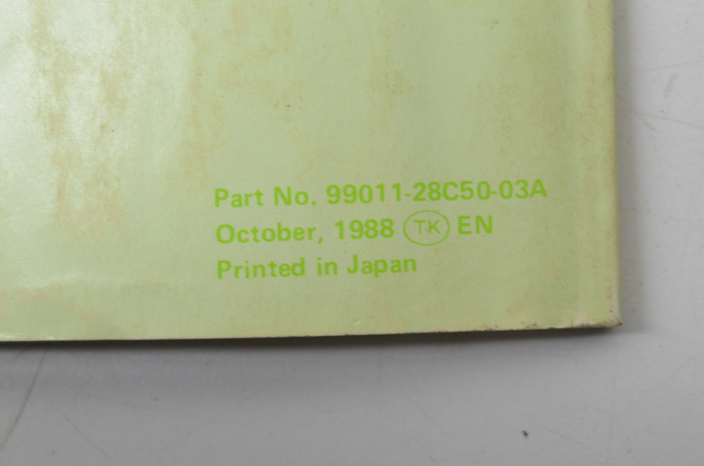 OEM Suzuki 1989 RM250 Owner's Maintenance Manual