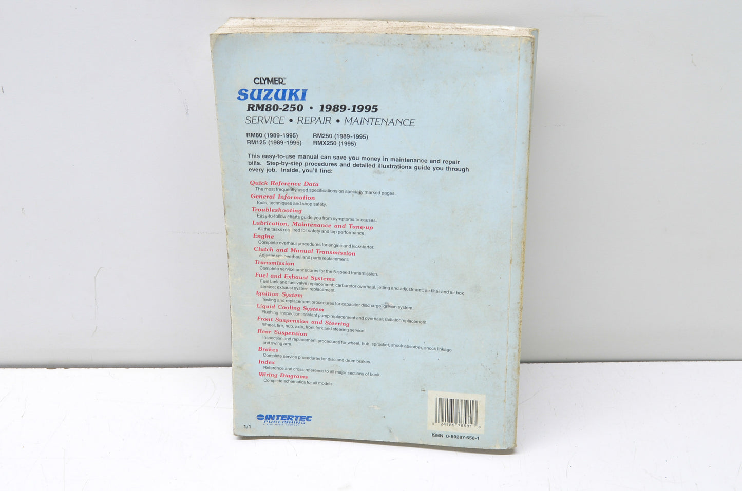 Clymer 1989-1995 Suzuki RM80 Service Repair Maintenance Manual
