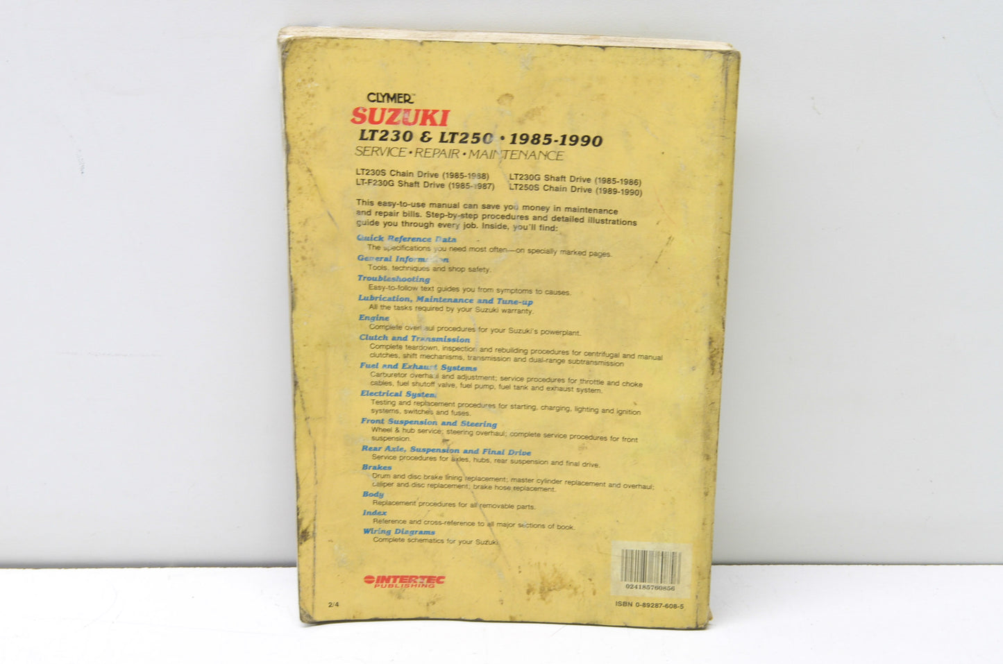 Clymer 1985-1990 Suzuki LT230 & LT250 Service Repair Maintenance Manual