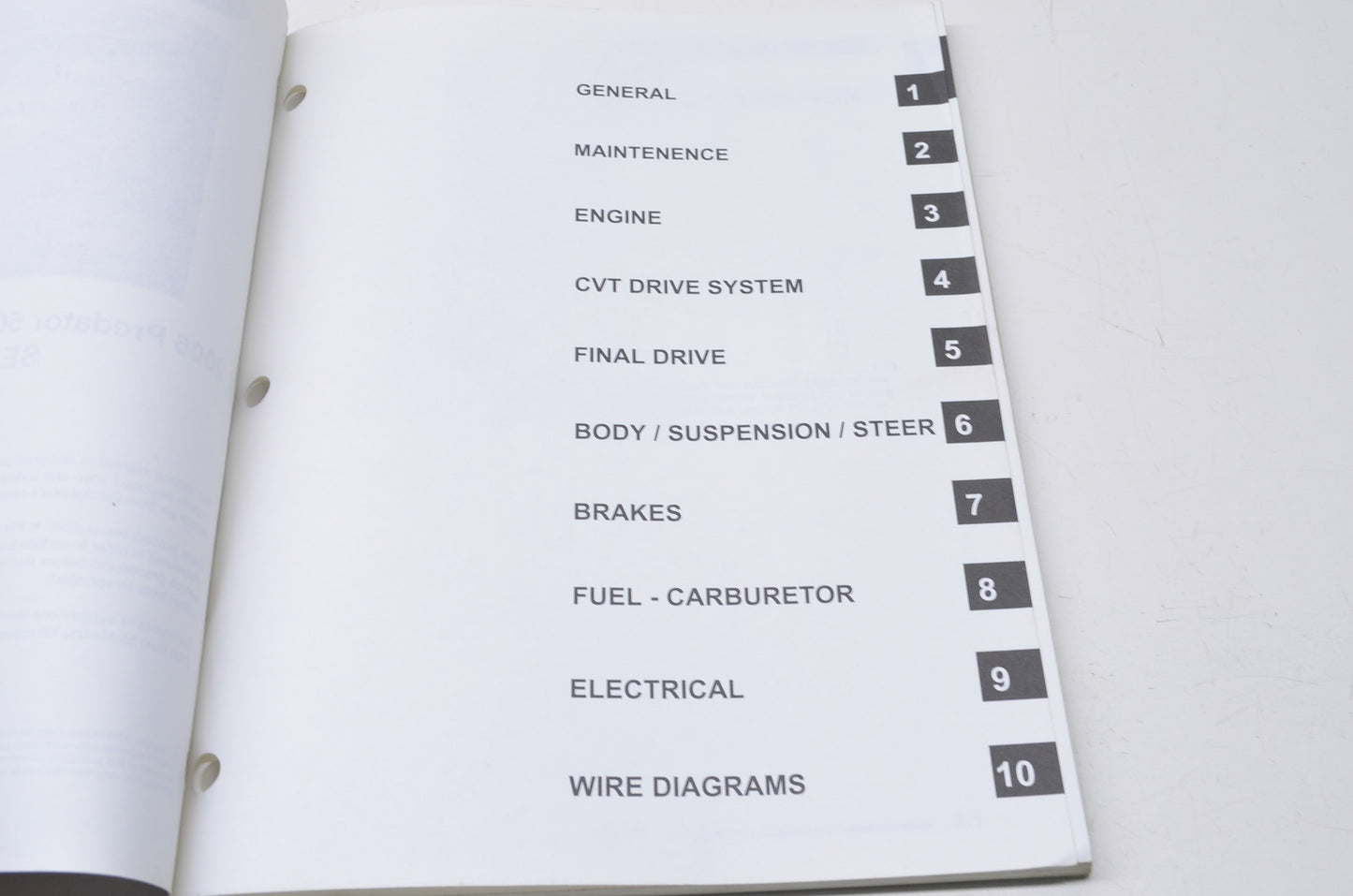 OEM Polaris 9920234 Service Manual 06 Sportsman 90/Predator 50/90