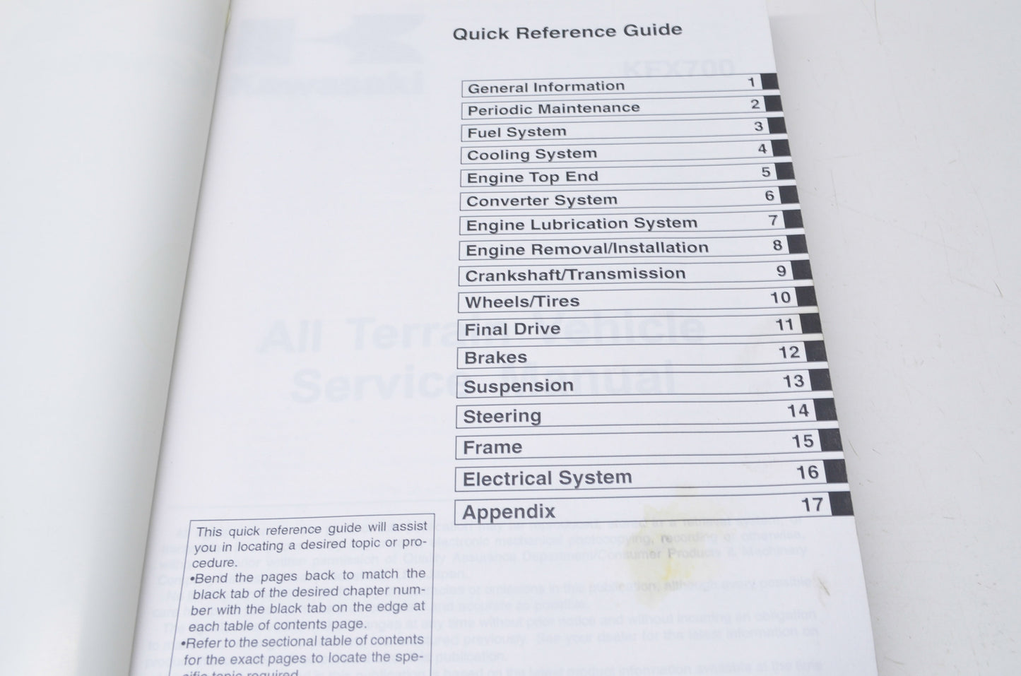 OEM Kawasaki KFX700 Service Manual