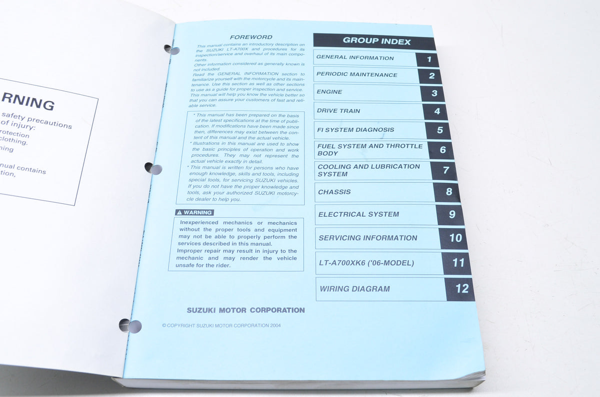 OEM Suzuki 99500-46061-01E Service Manual LT-A700X