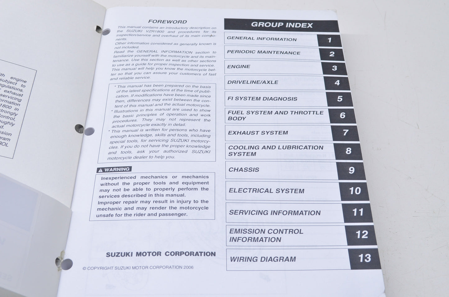 OEM Suzuki 2006 VZR1800 Service Manual