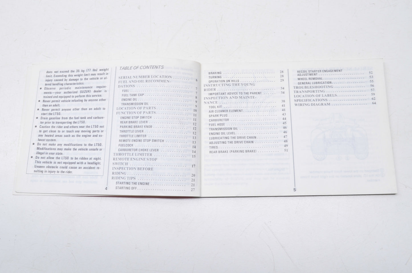 OEM Suzuki 99011-04233-03A LT50 Owner's Manual NOS