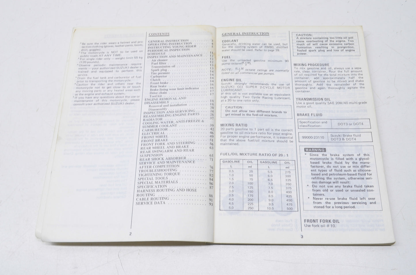 OEM Suzuki 99011-02B22-03A 1988 RM80 Owner's Maintenance Manual
