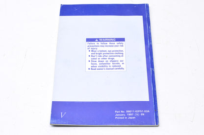 OEM Suzuki 99011-02F51-03A Owner's Manual TL1000SV 19
