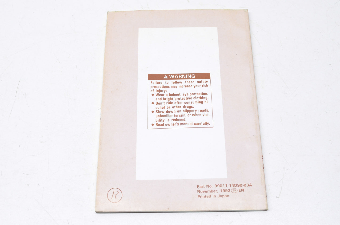 OEM Suzuki 1994 DR350SE Owner's Manual