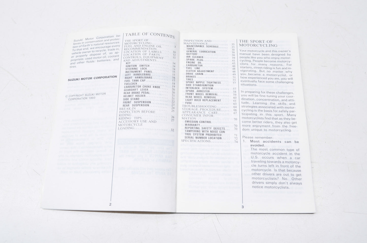 OEM Suzuki 1994 DR350SE Owner's Manual