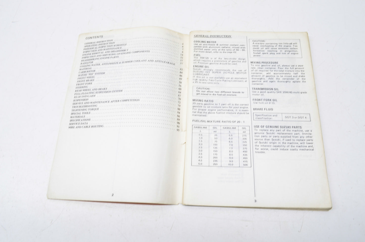 OEM Suzuki 1985 RM125 Owner's Manual