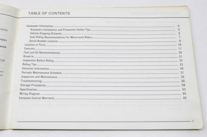 OEM Suzuki 99011-34421-03A GS650GL Owner's Manual
