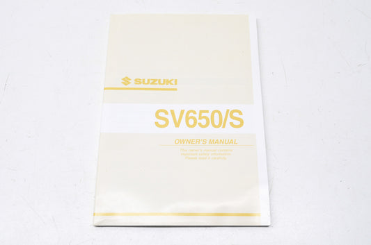 OEM Suzuki 99011-20F53-03A Owner's Manual SV650/SK2 2 NOS