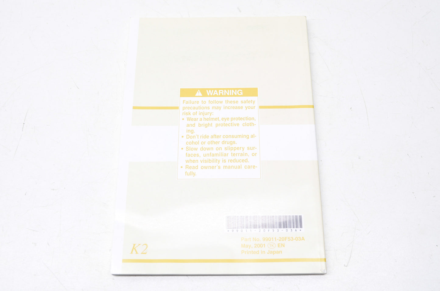 OEM Suzuki 99011-20F53-03A Owner's Manual SV650/SK2 2 NOS