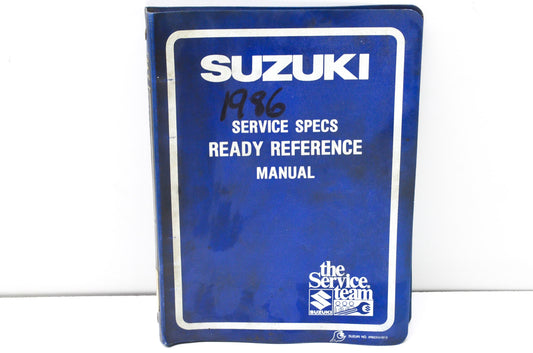 OEM Suzuki 99923-03861 1986 G Model Service Specifications & Ready Reference Man