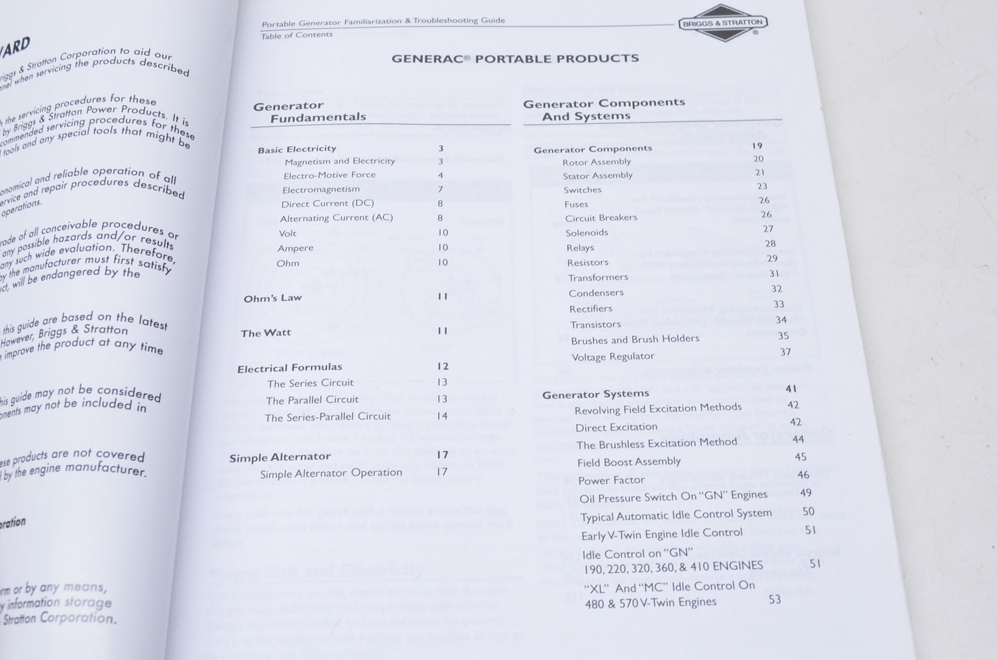 Generator Familiarization & Troubleshooting Guide NOS
