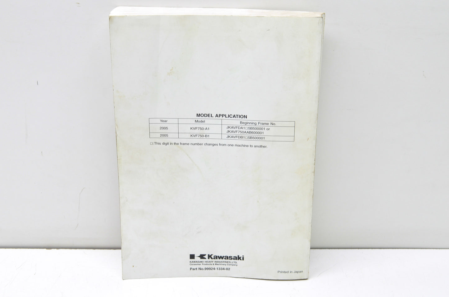 OEM Kawasaki 2005 Brute Force 750 4x4i, KVF 750 4x4 Service Manual
