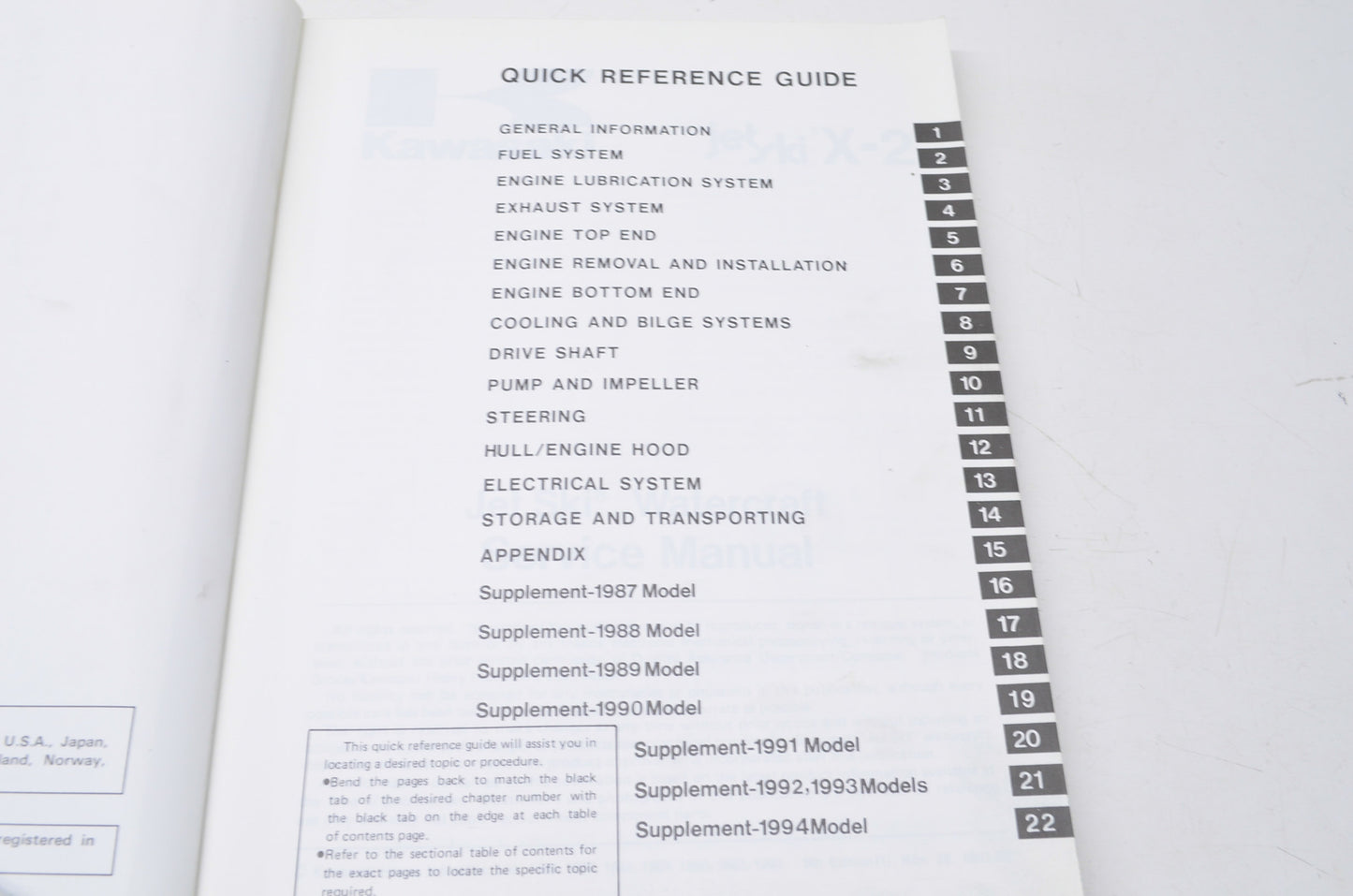 OEM Kawasaki 99924-1069-09 Service Manual JF650A