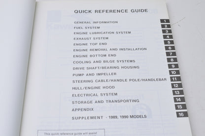 New OEM Kawasaki 1986-1990 JS300 Jet Ski Watercraft Service Manual NOS