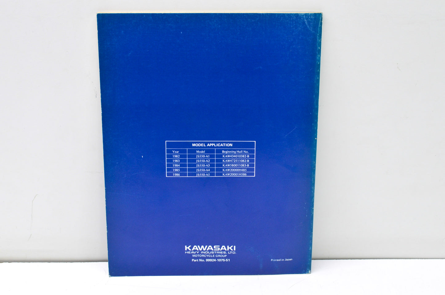 OEM Kawasaki 99924-1075-51 Service Manual Supplement JS550 NOS