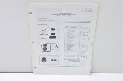 OEM Kawasaki GE4300 & GE5000 Portable Generator Assembly & Preparation Manual