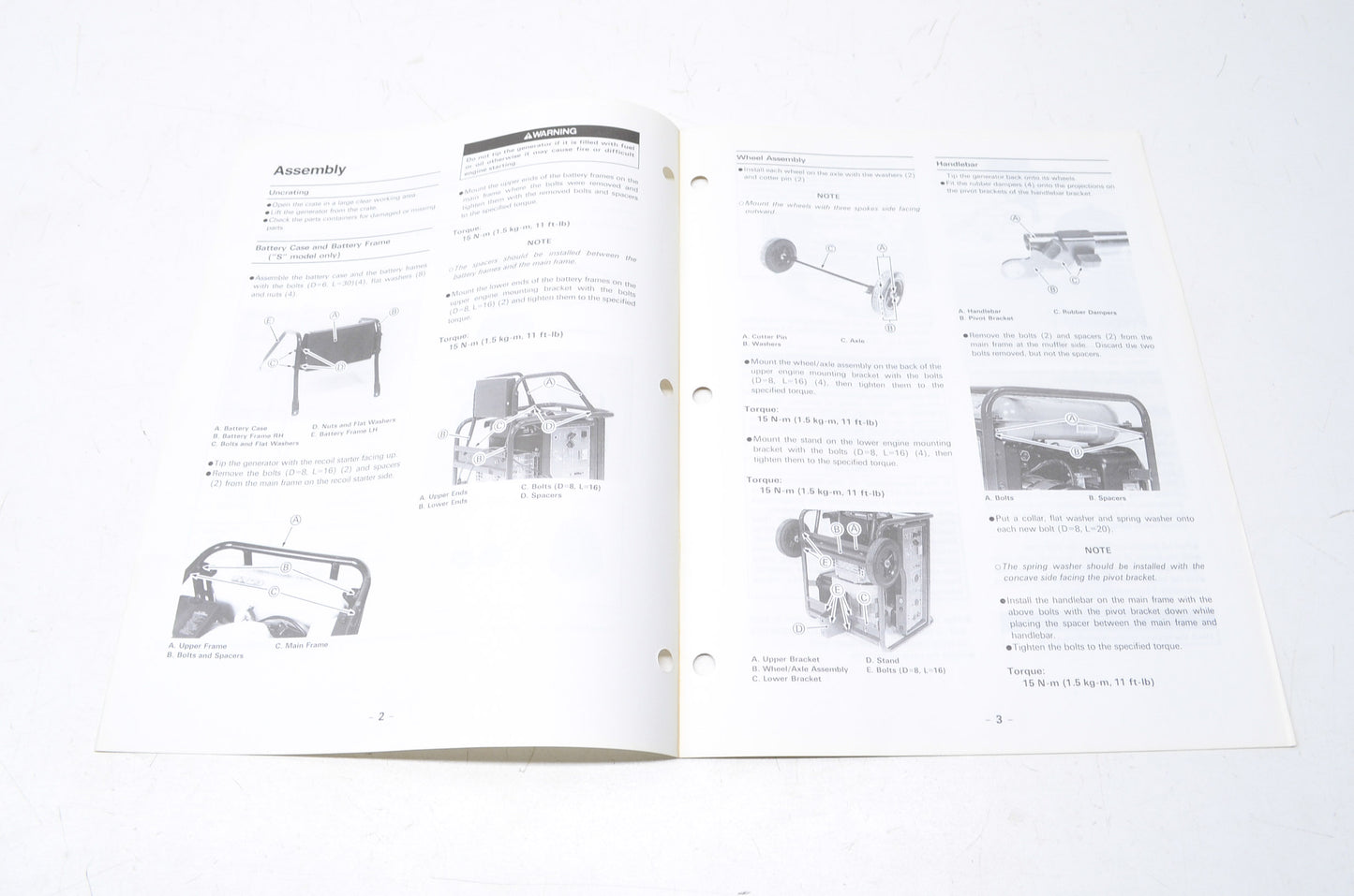 OEM Kawasaki GE4300 & GE5000 Portable Generator Assembly & Preparation Manual