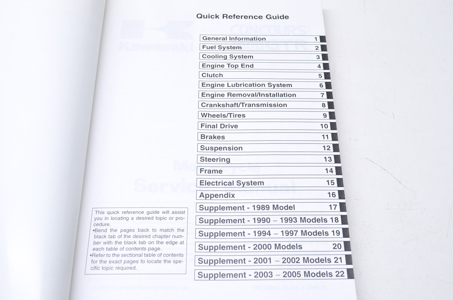 OEM Kawasaki 99924-1065-14 Service Manual ZG1000A