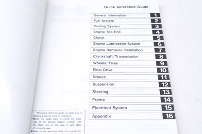 OEM Kawasaki 99924-1066-01 Service Manual EX250E/F EL250B/E NOS