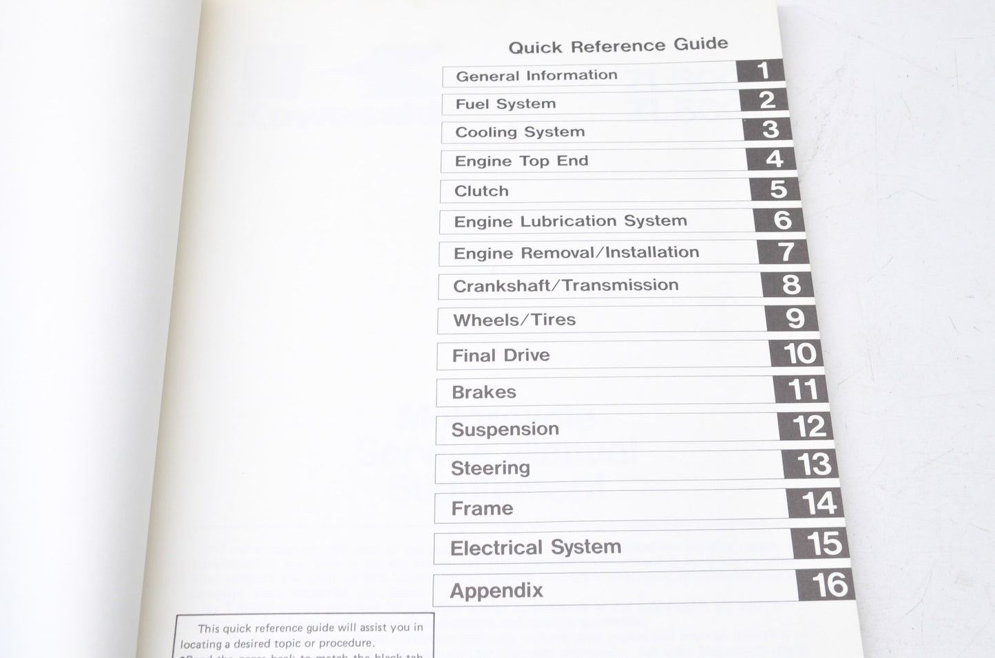 OEM Kawasaki 99924-1073-51 Service Manual Supplement ZL600A NOS